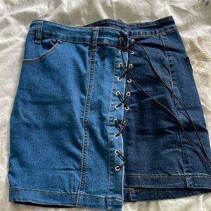 Two Toned Denim Skirt